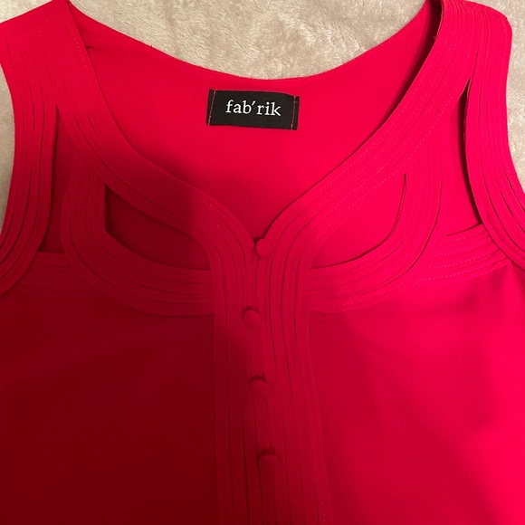 Red sheer lined sleeveless blouse, size S, $15 - Picture 2 of 6